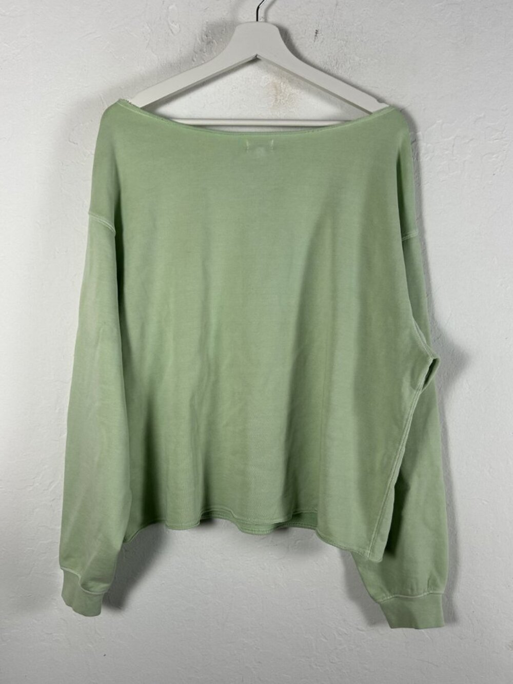 Aerie Cozy Forever Sweatshirt Womens Medium Mint Green Boatneck Drop Shoulder - Picture 3 of 8
